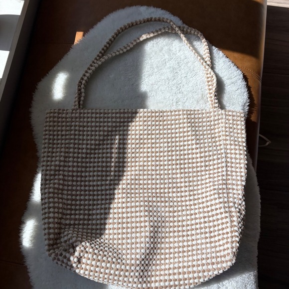 Handbags - Woven Tote Bag, Crochet‎ Style Knit, Textured, Shoulder Bag